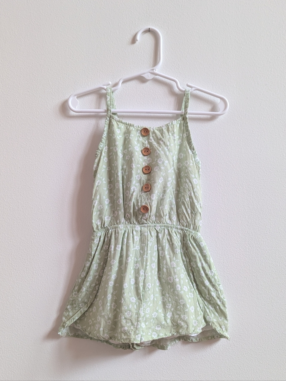 SweetHoney Romper Girls 2-3T Green Floral Shorts